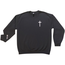 Load image into Gallery viewer, Black Crew Neck JESUS IS KING Sweater
